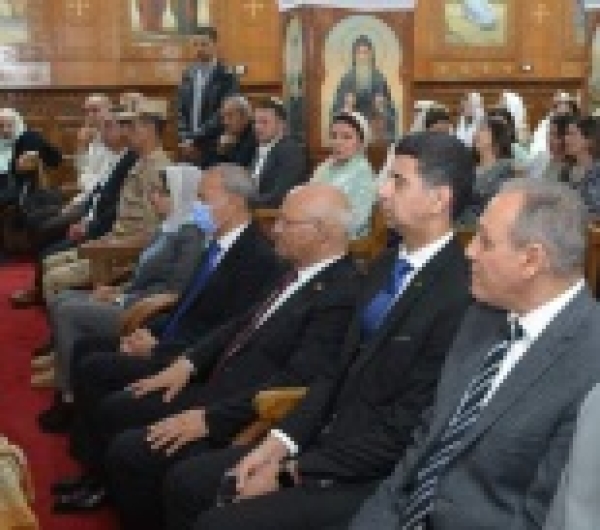 Qulubia governor and BU president attends with the fellow Christians’ celebrations of the Easter at Virgin Mary Church in Benha